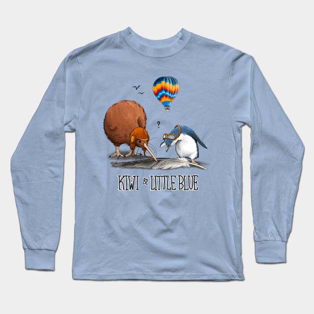 Kiwi & Little Blue Long Sleeve T-Shirt by BarefootSeeker